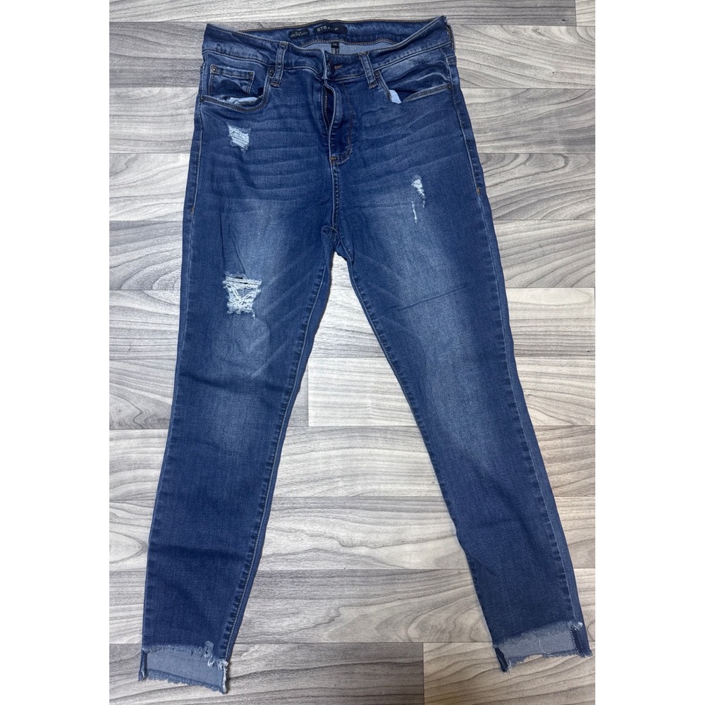 STS Blue Ellie High Rise Ankle Jeans 29 Medium Wash Distressed Raw Hem Skinny